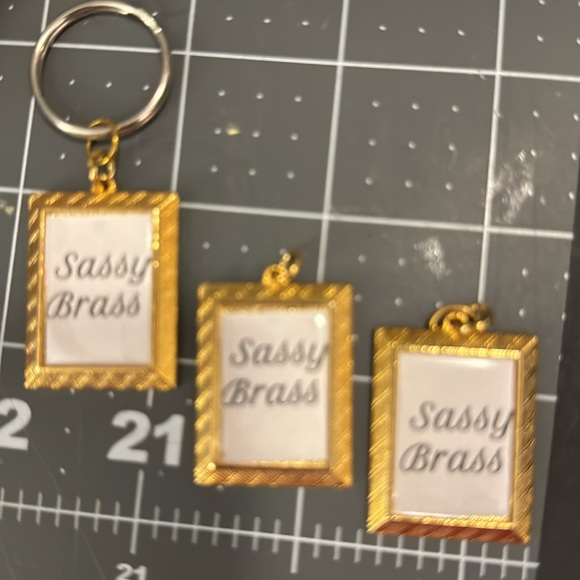 Gold Tone Photo Frame Keycain/Pendant/Bracelet (set of 3) - Picture 3 of 3